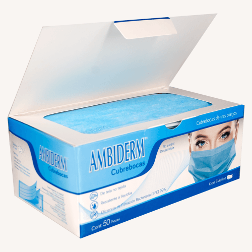 Mascarilla Facial Desechable de 3 Capas Azul - Imagen 1